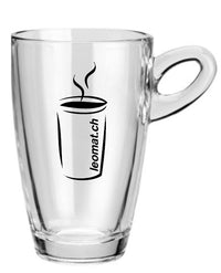 Latte-Macchiato Glas Mit Henkel Und Logo