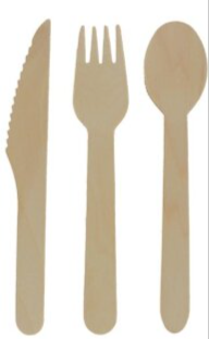 Besteckset - Birken-Holz, Braun (4Tlg)