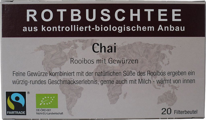 Bio/Fairtrade Rotbuschtee Chai, Mit Gewü